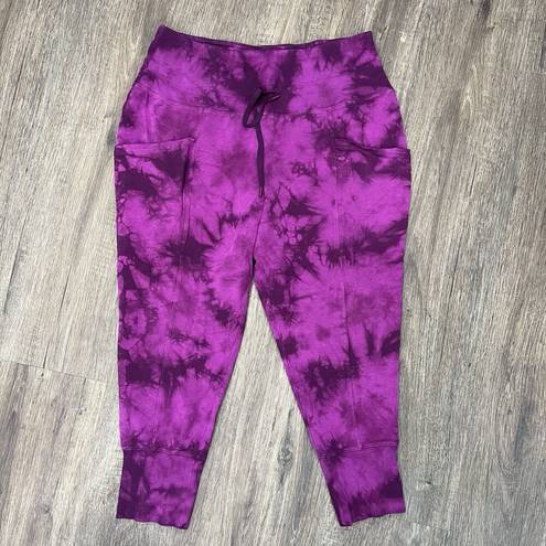 All In Motion  Size XXL High Rise Waist Ribbed Jogger Pants Womens Purple Tie-Dye