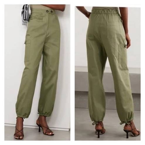 The Range  Structured Twill Cargo Pants in Khaki Green