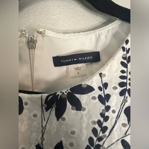 Tommy Hilfiger  blue and white eyelet floral dress