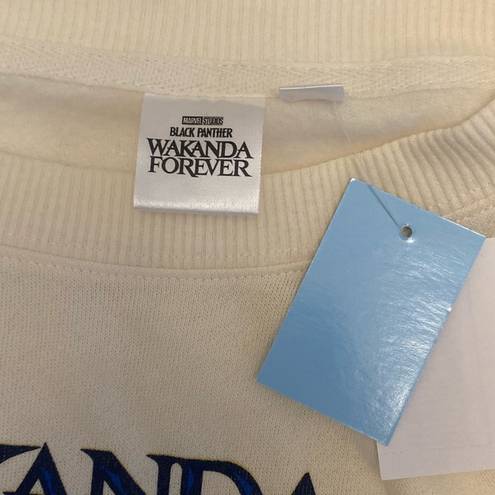 Marvel NWT White "Wakanda Forever" Crewneck Sweater