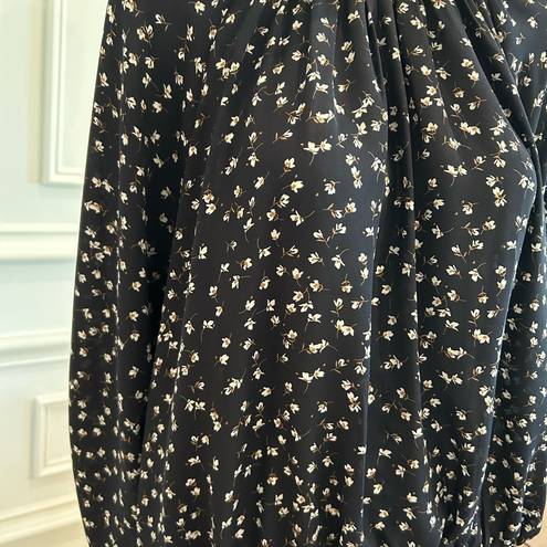 Oak + Fort  Black Floral Blouse