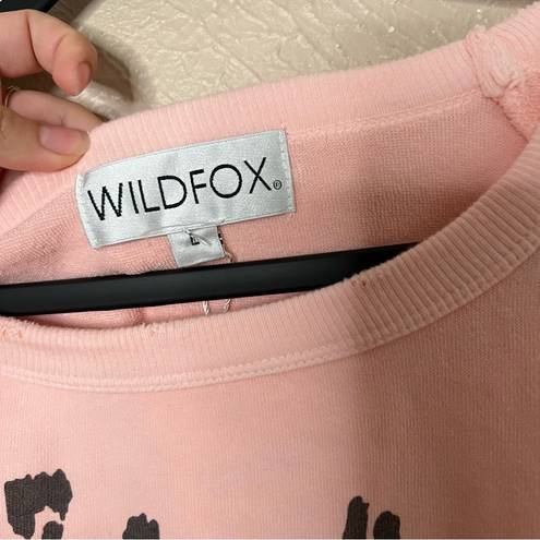 Wildfox NWT  World Tour Airbrushed Leopard Print Crop Crewneck Sweatshirt Large