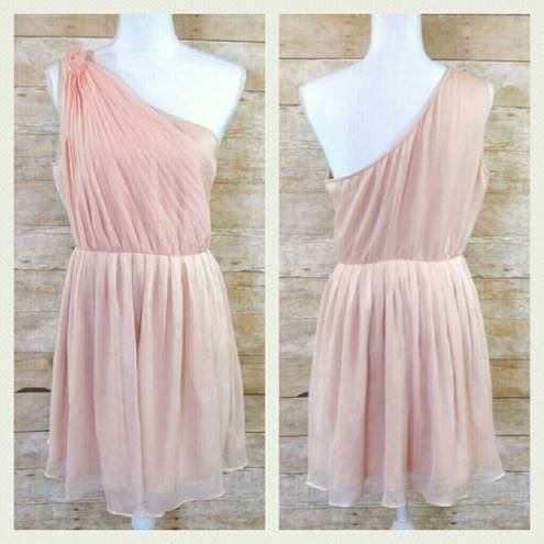 Chelsea and Violet  one shoulder dress peach