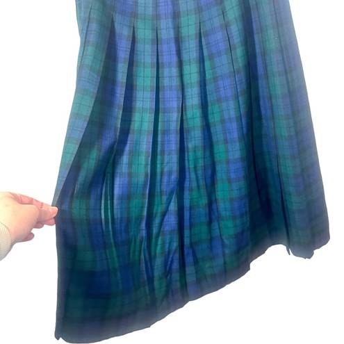 Pendleton  Tartan Plaid Wool Pleated Midi Skirt Size 14