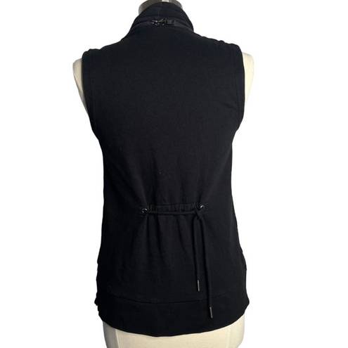 ALLSAINTS  Fera Sleeveless Sweat Vest Small Black Zipper Wrap Goth Alt