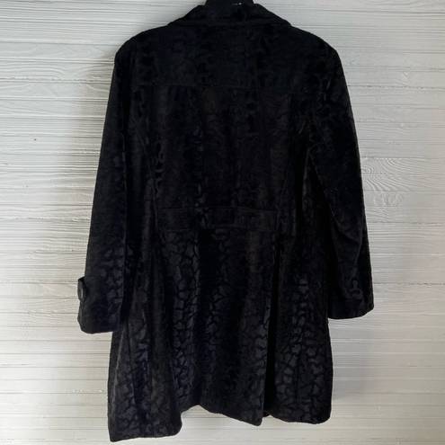 Mulberry Vintage  Street Black Coat Soft Giraffe Print Button Front Jacket Size M
