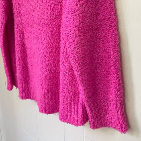 Lou & grey  Wool Alpaca Blend Barbie Pink Fuzzy Turtleneck Sweater ~ Size S