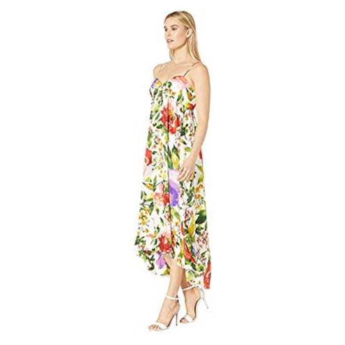 London Times Emiliana Silky Ivory Floral Midi Dress