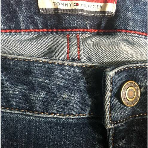 Tommy Hilfiger  Cropped Skinny Moulante 12 Jean Stretch Raw Hem Embellished