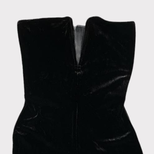 Good American Women's Strapless Velvet Jumpsuit Wide-Leg Black Size Small (1)