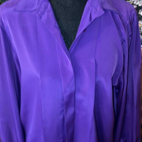 American Vintage Vintage women’s size 14 purple long sleeve button up blouse