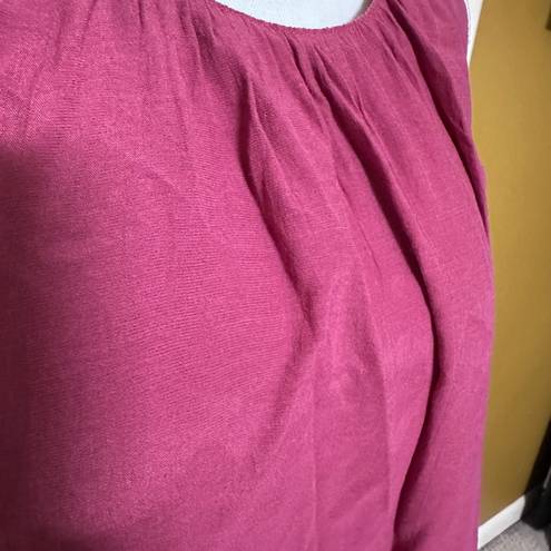 Coldwater Creek  Raspberry Pink Lacy bottom; keyhole back Tank Top; size XL/18