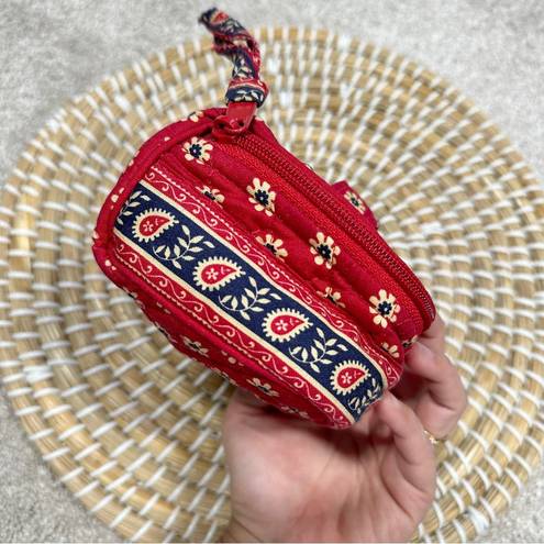 Vera Bradley  Retired Classic Red Floral Quilted Cosmetic Bag Pouch