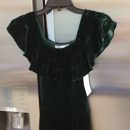 Hill House 💕💕 The Akilah Nap Dress ~ Emerald Green Velvet Small S NWT