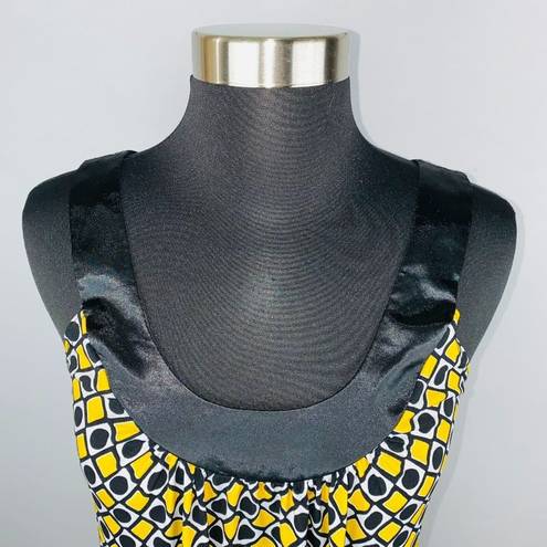 A Byer  Womens Medium M Sleeveless Abstract Geometric Satiny Sleeveless Top