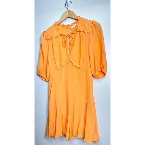 Olivaceous  Romper Womens Orange V Neck Tie Front Size Medium