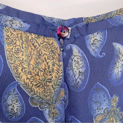 Pendleton  Blue and Gold Paisley Skirt Size 6