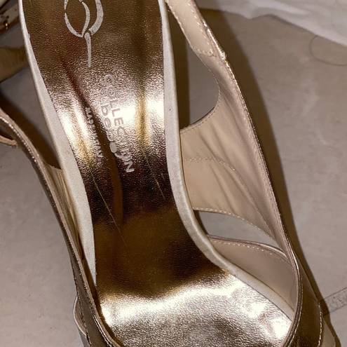 Bebe Italian Leather Gold Heels
