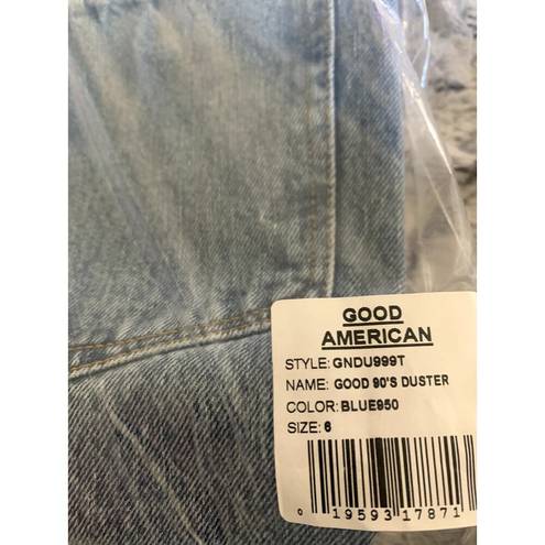 Good American  '90s Duster Straight Leg Jeans In Blue950 6/28 NWT