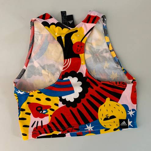 Adidas X Egle Zvirblyte Medium Graphic Crop Top Yellow Blue