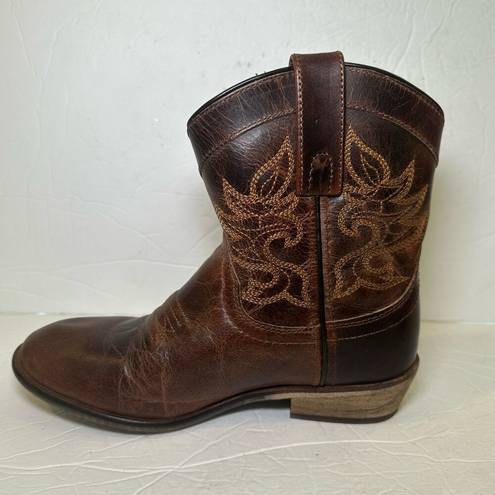 Dingo Vintage  Brown Genuine Leather Embroidered Boho Coastal Cowgirl Boots 6