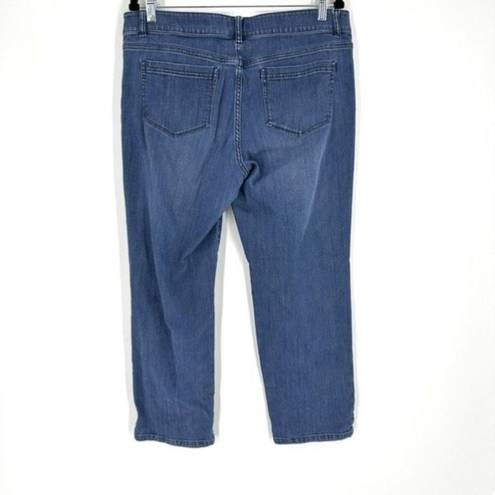 J.Jill  Denim Brighton Straight Leg Jeans Size 12 medium wash blue