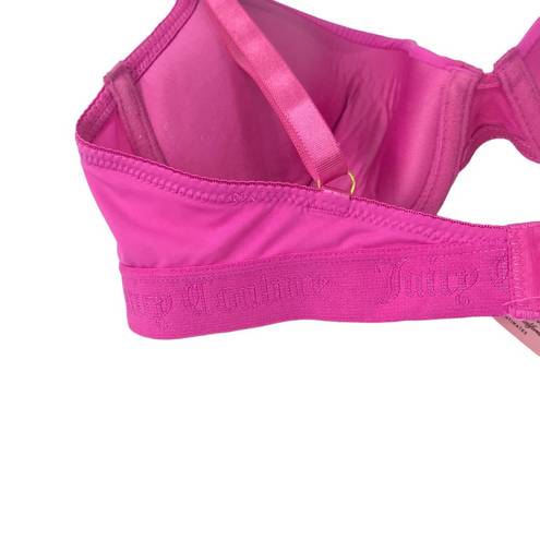  INTIMATES PINK PADDED BRA WOMENS SIZE 36C JUICY COUTURE LOGO BAND