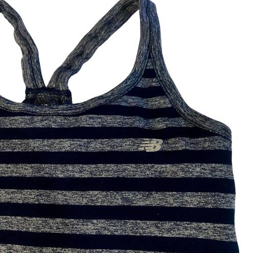 New Balance  workout striped tank top with built in shelf bra size large