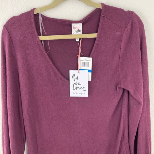 belle du jour  Rayon Knit Maroon Long Sleeve Bodysuit Size XL