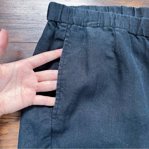 J.Jill  • Love Linen pants black wide leg cropped relaxed loose fit lagenlook