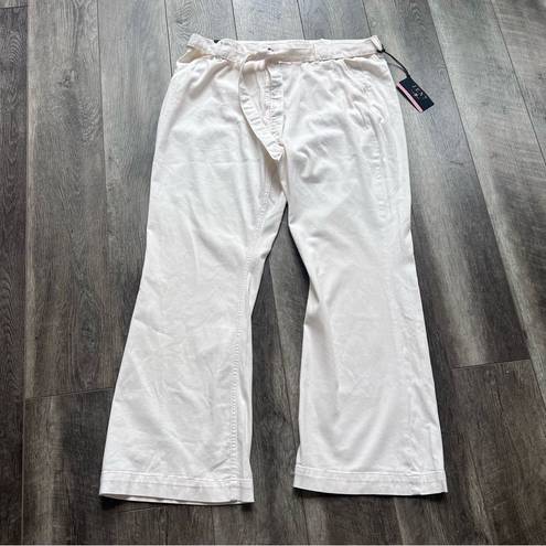 7 For All Mankind Jen7 by  Belted Wide Leg Trouser Pants Size 18 Off White NWT