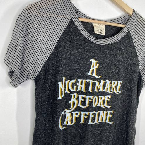 Daisy  Rae A Nightmare Before Caffeine Grey T-Shirt Women's Size Small S NWT