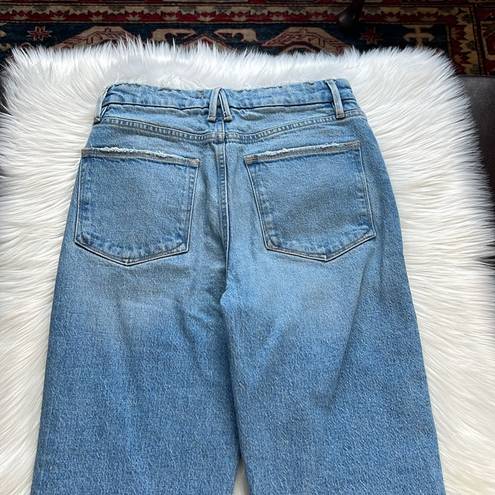 Good American  Blue Good Boy Twisted Slit Ankle Jeans