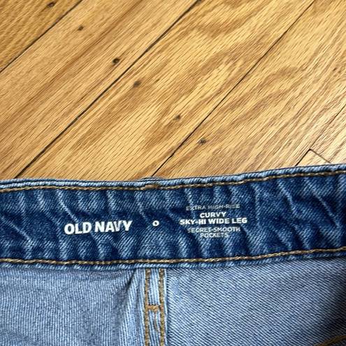 Old Navy  extra high rise curvy wide leg jeans size 0