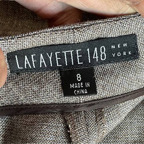 Lafayette 148  NY Taupe Lightweight Wool Blend Wide Leg Trouser Dress Pants Sz 8