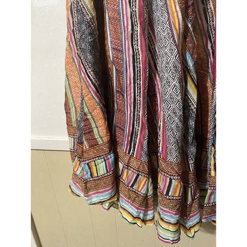 Womens Truly 4 You Boho Maxi Artsy Skirt Peasant Cottagecore Funky Art Small