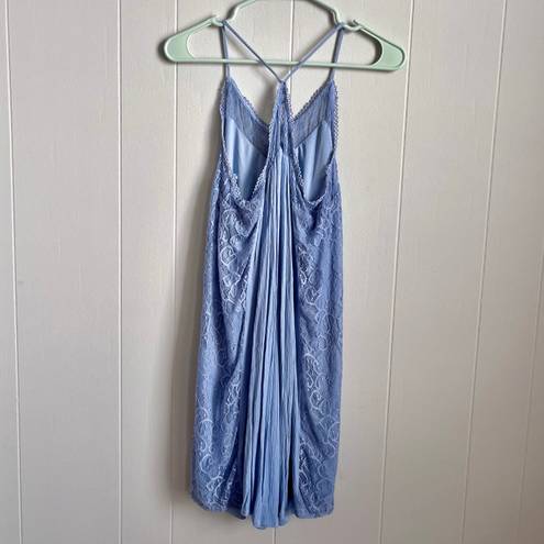 Charlotte Russe Sleeveless Periwinkle Blue V-Neck Racerback Lace Dress