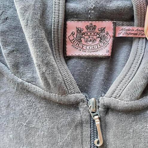 Juicy Couture y2k true vintage  velour grey zip up track jacket hoodie