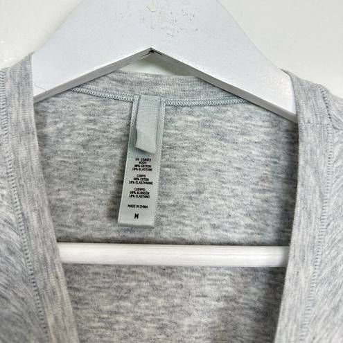 SKIMS  Stretch Cotton Jersey Long Sleeve T-Shirt Light Heather Grey Size Medium