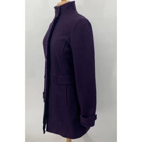 Banana Republic  Italian Wool Blend Peacoat Ruffle Detail Womens size Small Tall