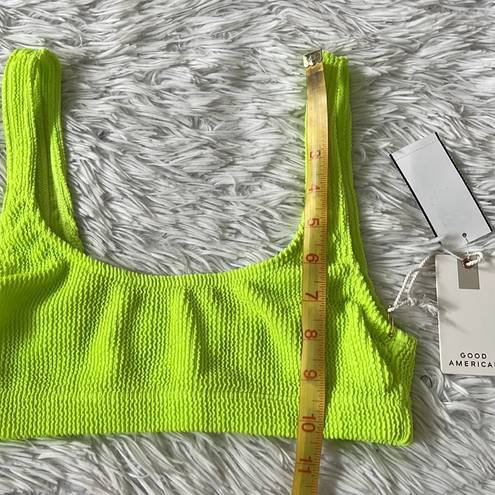 Good American  Women’s Always Fits Scoop Neck Bikini Top in Electric Lime sz 1/2