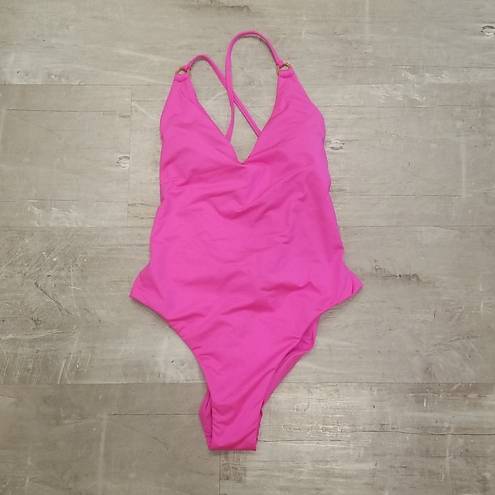 Trina Turk 💕💕 Monaco Convertible One Piece Swimsuit ~ Pitaya Pink 4 NWT