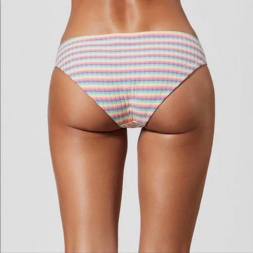 ONIA  Erica Rainbow Stripe Side Tie Bikini Bottom Large NWT