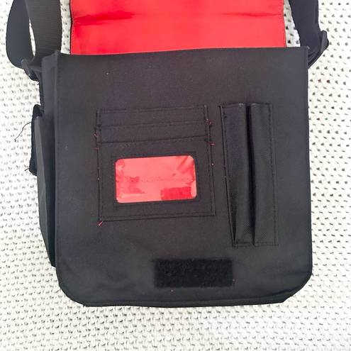 Equipment B.U.M  Black American Flag Flap Over Crossbody Slim Utility Messenger