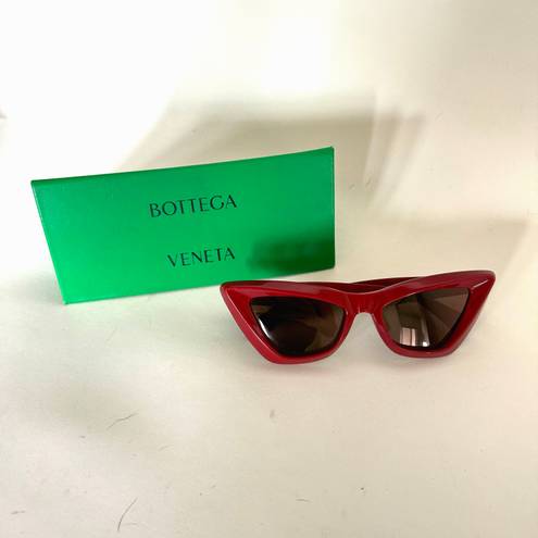 Bottega Veneta Red Cat Eye Sunglasses