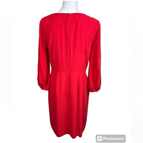 Talbots Embroidered Boat Neck Crepe Shift 3/4 Sleeve Knee Length Dress Size 6P