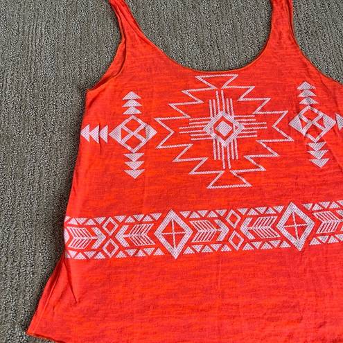 Vintage Havana  Orange Aztec Print Tank Top