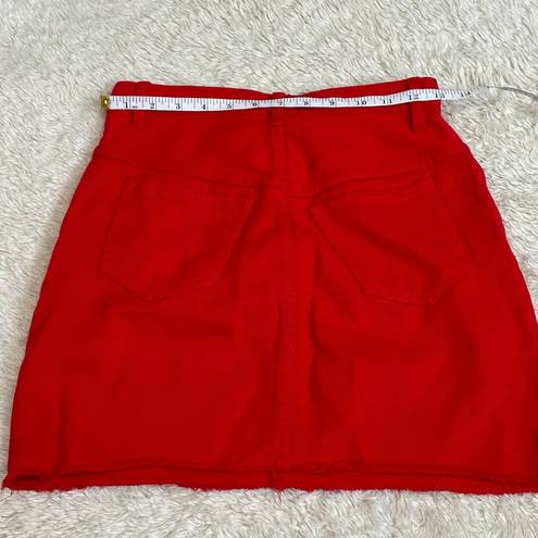 Brandy Melville  John Galt Small Red Denim Jean Mini Skirt Coquette Americana