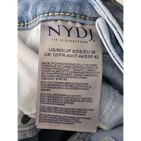 NYDJ  Relaxed Straight Jeans Size 8 Mid Rise North Star Light Wash Blue Lift Tuck