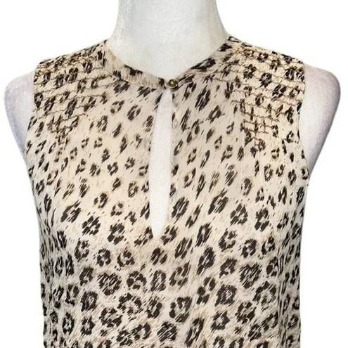 Joie  Corie Leopard Print Sleeveless Silk Tank Blouse Size Medium